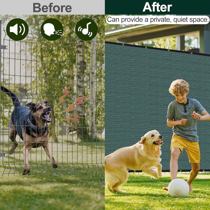 phepetroll 4 x 12FT Privacy Screen Fence Green Heavy Duty Mesh Fencing Shade Net Cover with Reinforced Bindings 100 Straps for Outdoor Chain Link Fence Patio Wall Garden Backyard, Green - Image 4